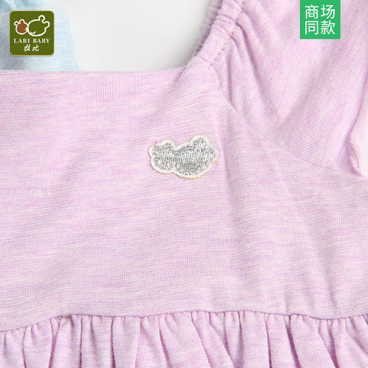 拉比-童衣类（夏）C9绚丽假两件连体衣浅蓝 商品图3