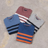 横纹拼色棉质 胸前刺绣 V领毛衣/针织衫 特惠 T-1066 商品缩略图2