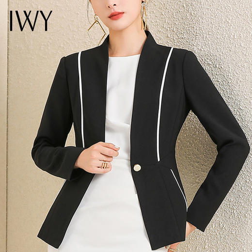 IWY/职业西装连衣裙搭配套装时尚优雅一粒扣小西服干练知性OL C16+Q620-W 商品图4