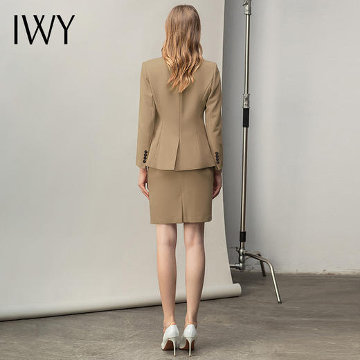 IWY/卡其色职业套装名媛女神范时尚气质商务经理工作服套裙西装OL CS11120卡其色 商品图3