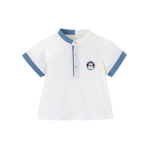 英氏-童衣类（夏）E1英针圆领短套衣英氏白73CM 商品图4