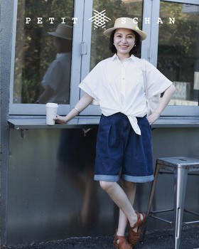 PETIT SCHAN小闪 CLO#044 Les Choristes 放牛班的春天 水果酵素工艺纸感廓形基础款衬衫
