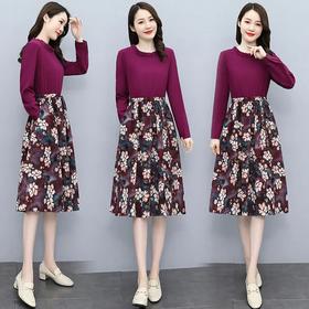 HR WXS06-19气质碎花休闲时尚减龄连衣裙【优】