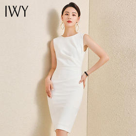 IWY/白色西装连衣裙女神范时尚修身名媛高端职业套裙气质正装 NQ620-W