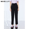 NEELLY纳俪新款西装裤女高腰直筒宽松垂感黑色烟管裤显瘦休闲裤N21071H01028 商品缩略图0