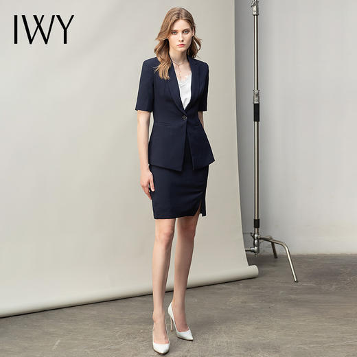 IWY/职业装女裙套装藏青干练西装正装高端酒店经理工作服商务制服 CS11232藏青色 商品图2