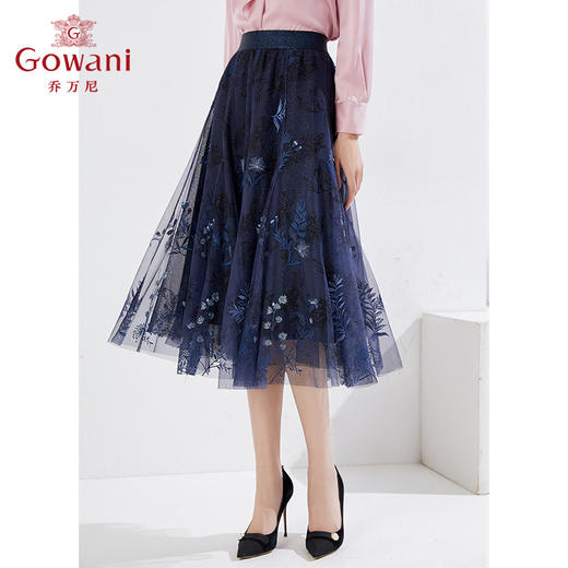 乔万尼新款半身裙蕾丝重磅绣花EI3D157 商品图2