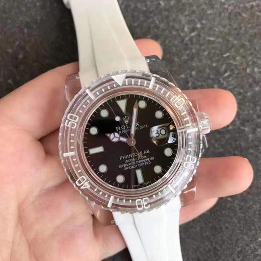 GR-Factory 2021新款🔥PHANTOMLAB&ROLEX联名力作水晶系列腕表来袭！颠覆传统概念！采用PMMA水晶材质！3135蓝游丝机芯！市场好的泰国进口橡胶表带，永不变黄 商品图13