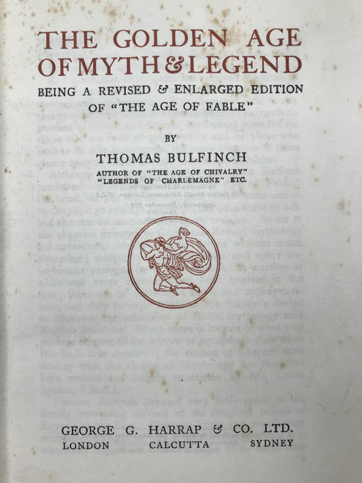 1924年 布尔芬奇《神话传奇的黄金时代》 36幅插图 漆布精装大32开 商品图3