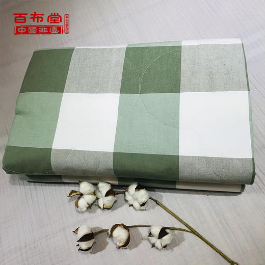 （乡村振兴商品）百布堂纯棉养生夏凉被 轻奢风（清新绿格） 商品图1