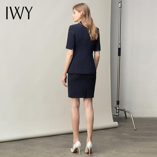 IWY/职业装女裙套装藏青干练西装正装高端酒店经理工作服商务制服 CS11232藏青色 商品图3
