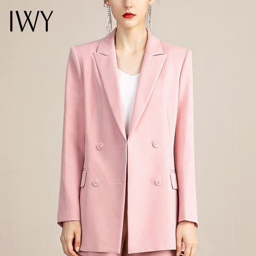 IWY/粉色职业套装短裤女时尚气质高端商务西装艺考播音主持人正装 213124C1+P5 商品图4