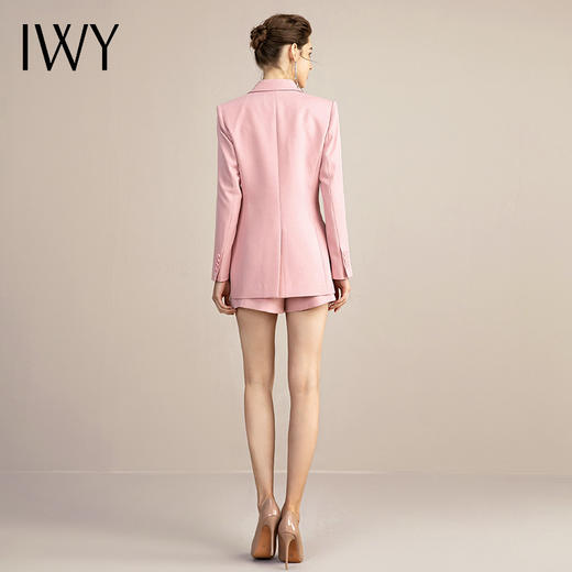 IWY/粉色职业套装短裤女时尚气质高端商务西装艺考播音主持人正装 213124C1+P5 商品图3