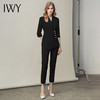 IWY/黑西装正装女职业装不规则单排扣设计五分袖西服干练气质套装 C10408+P10407黑色 商品缩略图1
