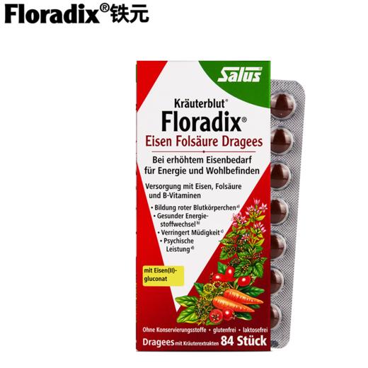 【保税区包邮直发】德国 Floradix 红铁元片剂 84粒 便携装 商品图0