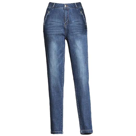 PX-KPND1910新款时尚气质宽松高腰弹力九分哈伦牛仔裤 商品图4