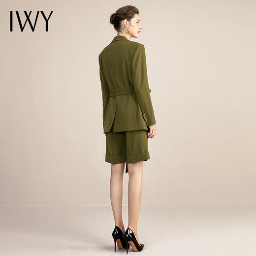 IWY/军绿色高端商务西装短裤正装女设计感时尚职业套装气质工作服 213112C1+P5 商品图3