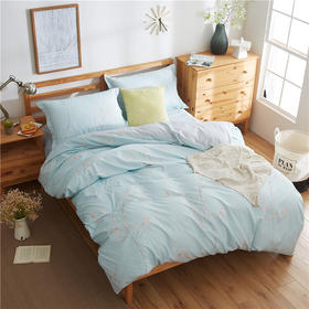 恒源祥HYX034TJ树枝梅花印四件套 100%聚酯纤维 80g桃皮绒 被套200cm*230cm【CZ】