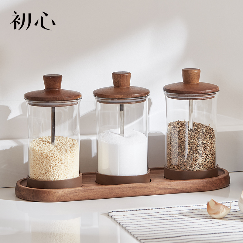 初心| 高硼硅玻璃调味罐相思木调料罐