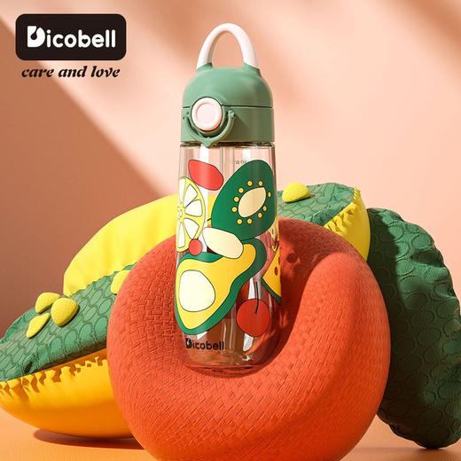 迪可贝儿儿童水杯吸管杯直饮杯便携式儿童吸管杯幼儿园小学生喝水水壶 【吸管杯】象牙黄380ML 商品图1