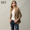 IWY/卡其色气质高端西装套装女长袖修身一粒扣总裁正装面试工作服C11378+牛仔裤73J0262 商品缩略图1
