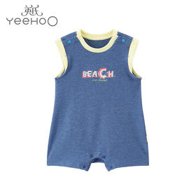 英氏-童衣类（夏）E1外着英针短蛤牛仔蓝66CM