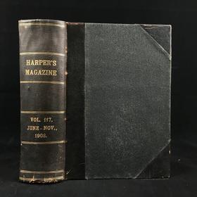 1908年6月-11月 哈泼斯杂志 数百幅插图 皮装18开