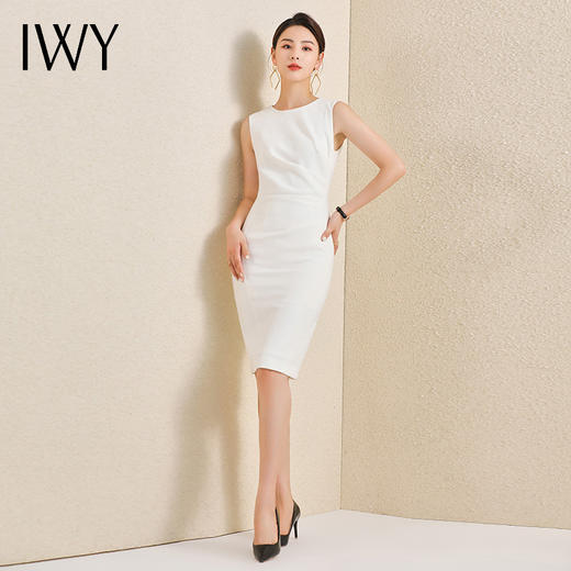 IWY/职业西装连衣裙搭配套装时尚优雅一粒扣小西服干练知性OL C16+Q620-W 商品图2