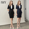 IWY/黑色女装套装一粒扣气质收腰显瘦西装短袖上班族百搭职业套裙 CS11232黑色 商品缩略图4