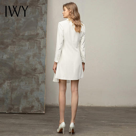 IWY/白色职业连衣裙套装小众设计优雅时髦轻奢办公高级工装气质OL Q11363白色 商品图3