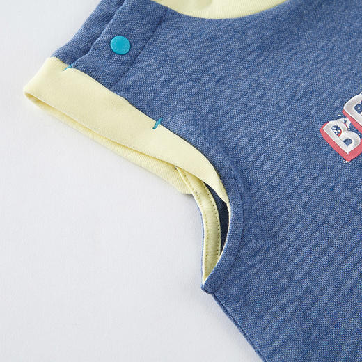 英氏-童衣类（夏）E1外着英针短蛤牛仔蓝66CM 商品图2