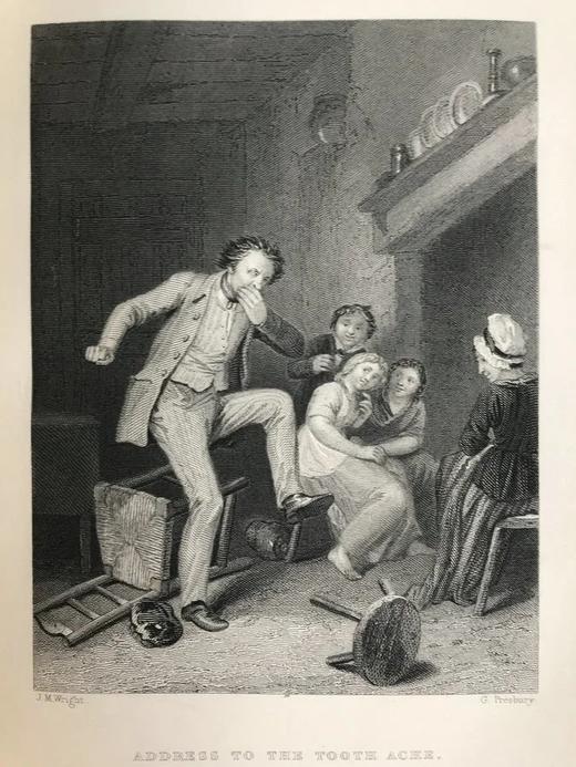 1842年 彭斯诗歌作品全集 30幅精美钢版画插图 漆布精装18开 商品图5