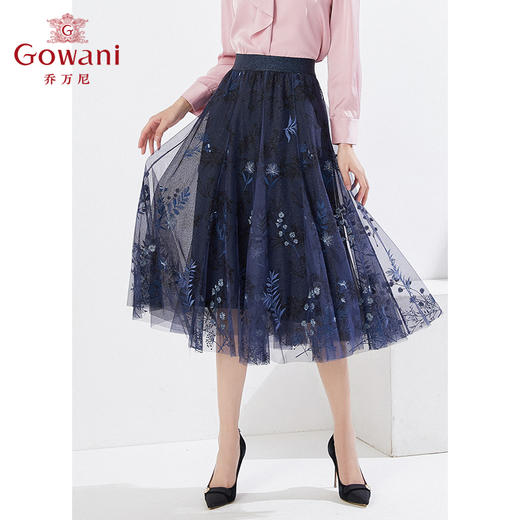 乔万尼新款半身裙蕾丝重磅绣花EI3D157 商品图1
