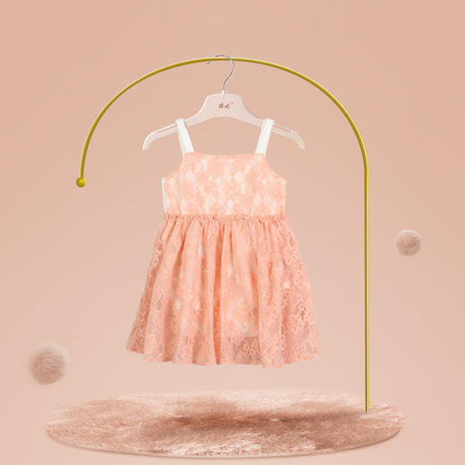 拉比-童衣类（夏）C9梦幻吊带连体衣玫瑰红 商品图1