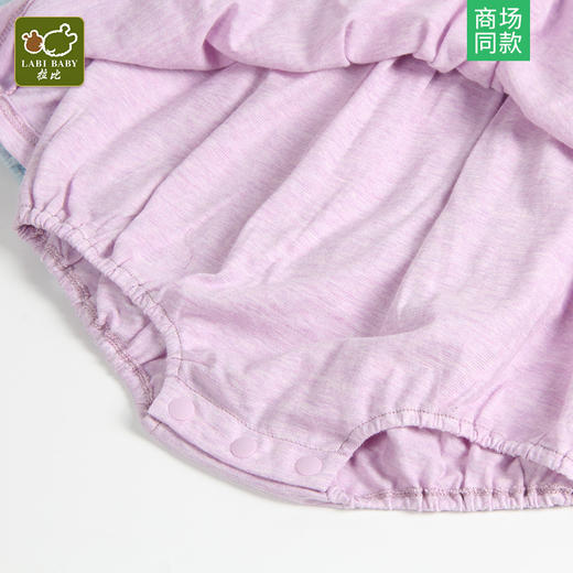 拉比-童衣类（夏）C9绚丽假两件连体衣浅蓝 商品图1