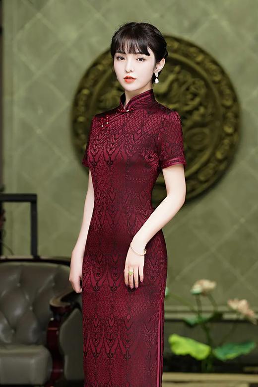 HH-H081 纯色复古老上海香云纱旗袍改良版 商品图5