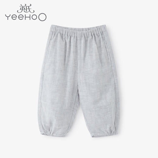 英氏-童衣类（夏）E1英梭长裤 花灰100CM 商品图0