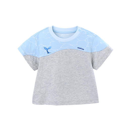 英氏-童衣类（夏）E1外着英针圆领短套衣花灰100C 商品图4