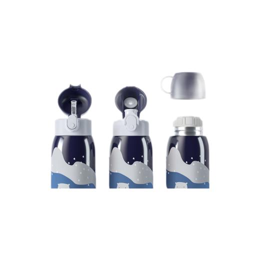 迪可贝儿（Dicobell）大容量儿童保温杯便携男幼儿园可爱带吸管水杯女 550ML迪臻保温杯套装臻爱蓝（一杯三盖 316不锈钢） 商品图5