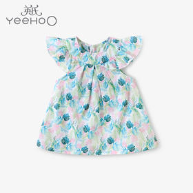 英氏-童衣类（夏）E1外着英梭短袖连衣裙白100CM