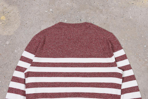 横纹拼色棉质 胸前刺绣 V领毛衣/针织衫 特惠 T-1066 商品图13