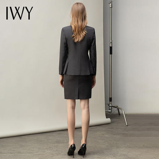 IWY/灰色职业装女正装套装高端时尚西装套裙气质通勤面试工作服OL CS11101灰色 商品图3