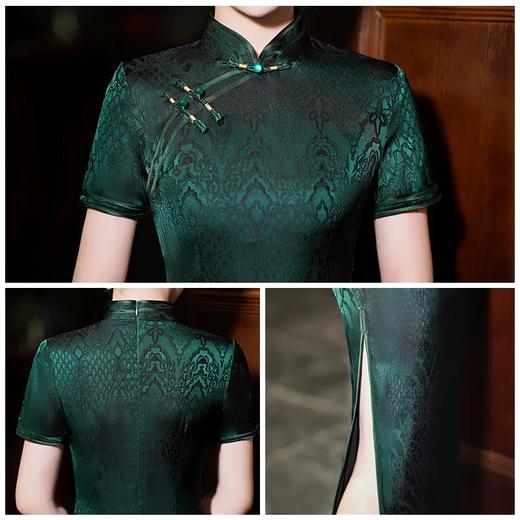 HH-H081 纯色复古老上海香云纱旗袍改良版 商品图3