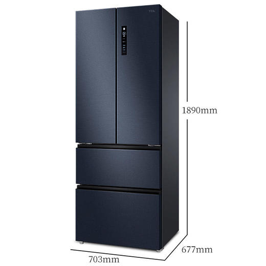 【TCL冰箱】TCLBCD-435WEPZ50烟墨蓝435升变频养鲜风冷法式多门冰箱 商品图2