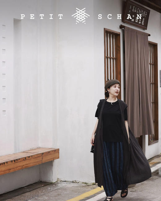 PETIT SCHAN小闪  CLO#045 Lantern 意大利进口亚麻混纺面料条纹灯笼裤 商品图5