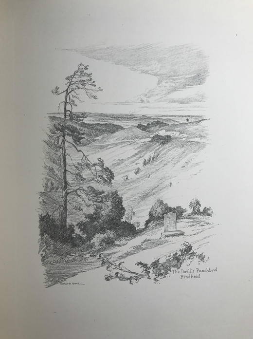 1929年 萨里郡风景画集 24幅铅笔手绘插图 漆布精装16开 商品图14