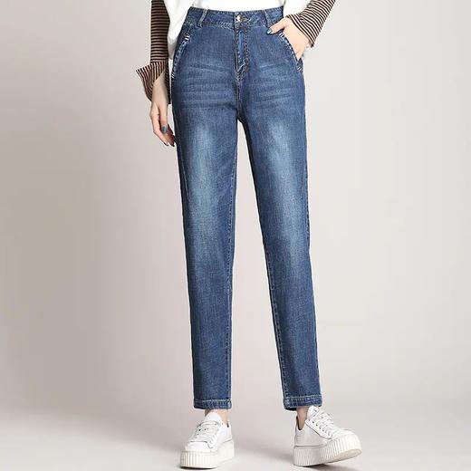 PX-KPND1910新款时尚气质宽松高腰弹力九分哈伦牛仔裤 商品图1