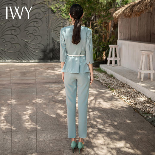 IWY/蓝色职业装西装套装女时尚干练商务正装工作服正式公务员面试C1341-L+P1117 商品图4