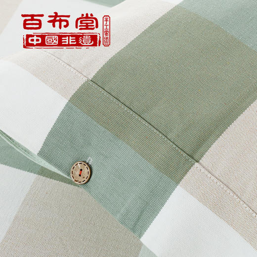 （乡村振兴商品）百布堂纯棉养生棉凉席三件套 轻奢风（清新绿格） 商品图2