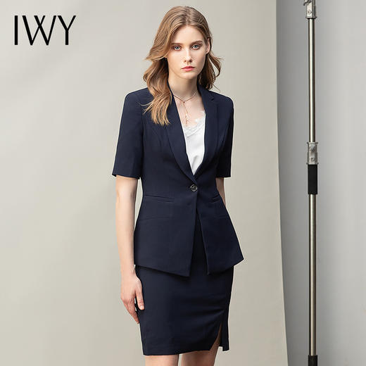 IWY/职业装女裙套装藏青干练西装正装高端酒店经理工作服商务制服 CS11232藏青色 商品图0